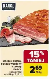 Carrefour Boczek wędzony surowy Karol oferta