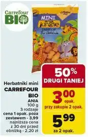 Carrefour Herbatniki bio pszenne Ania Bio Mini Zoo oferta