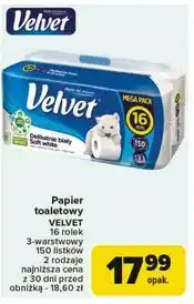 Carrefour Papier toaletowy biały Velvet oferta