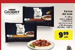 Carrefour Karma dla kota fileciki w sosie z indykiem + tuńczykiem kaczką jagnięciną Purina Gourmet Perle oferta