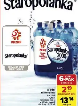 Carrefour Woda lekko gazowana Staropolanka 2000 oferta