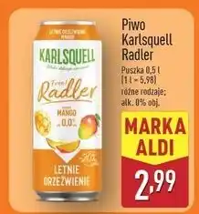ALDI Piwo mango Karlsquell Radler oferta