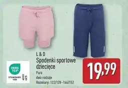 ALDI Spodenki dziecięce sportowe 122/128-146/152 L&D oferta
