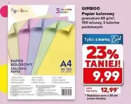 Kaufland Papier kolorowy a4/100k pastelowy Gimboo oferta