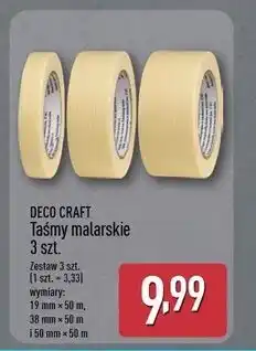 ALDI Taśma malarska 19 mm x 50 m + 38 Deco Craft oferta