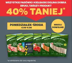 Netto WSZYSTKIE PARÓWKI I KIEŁBASKI DOLINA DOBRA DRUGI, TAŃSZY PRODUKT oferta
