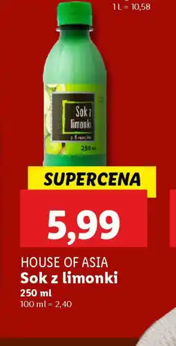 Lidl Sok z limonki House of Asia oferta