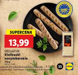 Lidl Kiełbaski norymberskie Grill&Fun oferta