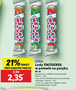 Lidl Lody Swiderek Koral oferta