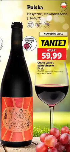 Lidl Wino Cuvee Saint Vincent Lato oferta
