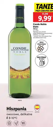 Lidl Wino Conde Noble Blanco oferta