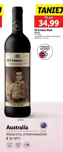 Lidl Wino 19 Crimes Cabernet Sauvignon oferta