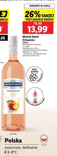 Lidl Wino Monte Santi Frizzante Strawberry oferta