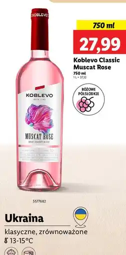 Lidl Wino Koblevo Muscat Rose oferta