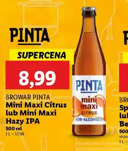 Lidl Browar Pinta Mini Maxi Citrus lub Mini Maxi Hazy IPA oferta