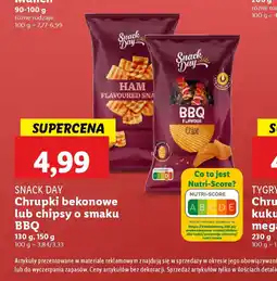 Lidl Chrupki bekonowe lub chipsy o smaku BBQ Snack Day oferta