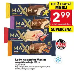 Lewiatan Lody na patyku Maxim wszystkie rodzaje oferta