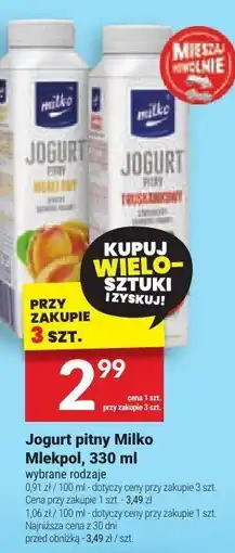 Twój Market Jogurt pitny Milko Mlekpol oferta