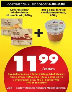 Biedronka Zupa pomidorowa z makaronem orzo Biedronka oferta