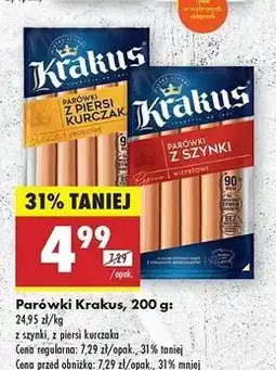 Biedronka Parówki z szynki Krakus Animex oferta