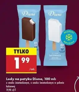 Biedronka Lód śmietankowy w polewie kakaowej Diuna oferta