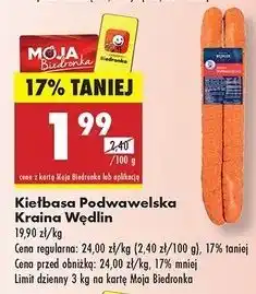 Biedronka Kiełbasa podwawelska Kraina Wędlin oferta