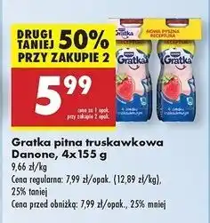 Biedronka Napój mleczny truskawkowy Danone Gratka oferta