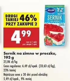 Biedronka Sernik na zimno z galaretką truskawkową Gellwe oferta