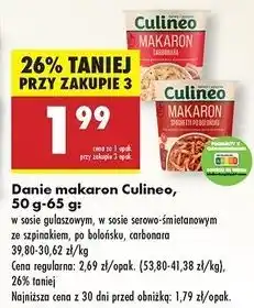 Biedronka Makaron w sosie serowo-śmietanowym ze szpinakiem Culineo oferta
