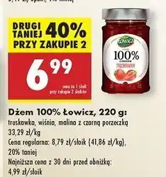 Biedronka Dżem malina z czerwoną porzeczką Łowicz 100% Z Owoców oferta