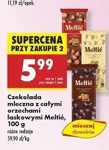 Biedronka Czekolada gorzka z orzechami laskowymi Meltie oferta