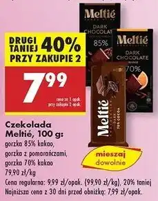 Biedronka Czekolada gorzka 70 % z pomarańczami Meltie oferta