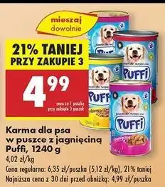 Biedronka Karma dla psa z indykiem Puffi oferta