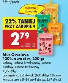 Biedronka Mus jabłkowo-truskawkowy Owolovo oferta