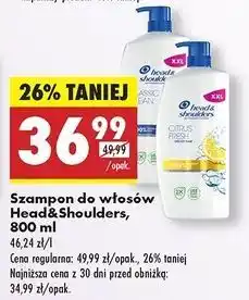 Biedronka Szampo do włosów citrus fresh Head&Shoulders oferta