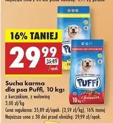 Biedronka Karma sucha dla psa z wołowiną Puffi oferta