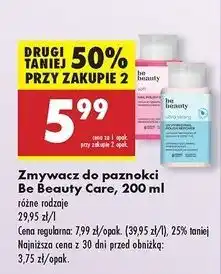 Biedronka Zmywacz do paznokci soft Be Beauty Care oferta