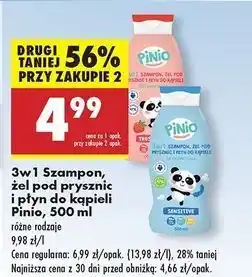 Biedronka Szampon żel i płyn do kąpieli sensitive Pinio oferta