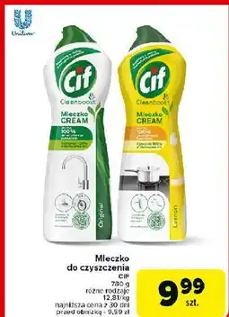 Carrefour Mleczko do czyszczenia z mikrokryształkami original Cif Cream oferta