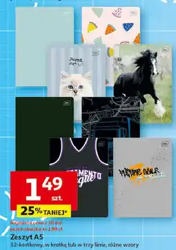 Auchan Zeszyt a5 32 kartek trzylinia Interdruk oferta