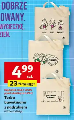 Auchan Torba bawełniana z nadrukiem oferta