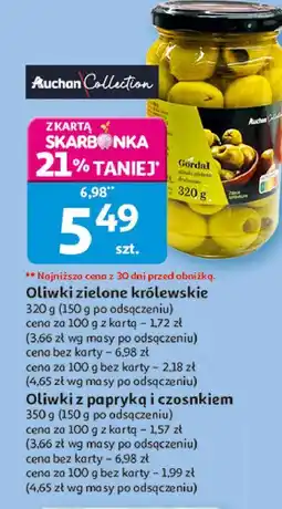 Auchan Oliwki zielone nadziewane pastą paprykową Auchan oferta