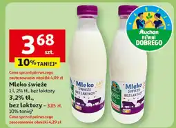 Auchan Mleko świeże bez laktozy 3.2% Auchan Pewni Dobrego oferta