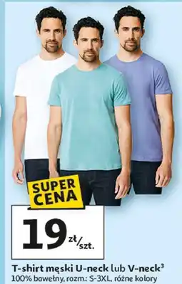 Auchan T-shirt męski gładki v-neck s-3xl oferta