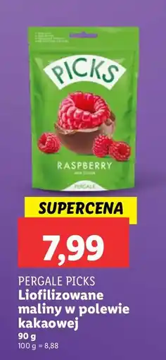 Lidl Maliny w polewie kakaowej liofilizowane Pergale Picks oferta