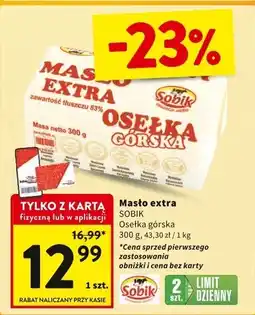 Intermarche Masło extra Sobik Osełka górska oferta