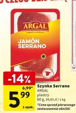 Intermarche Szynka Serrano plastry Argal oferta