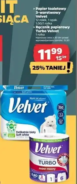Netto Papier toaletowy delikatnie biały Velvet oferta