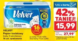 Kaufland VELVET Papier toaletowy biały, 3-warstwowy 16 szt. opakowanie oferta