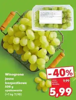 Kaufland Winogrona jasne bezpestkowe 500 g opakowanie oferta